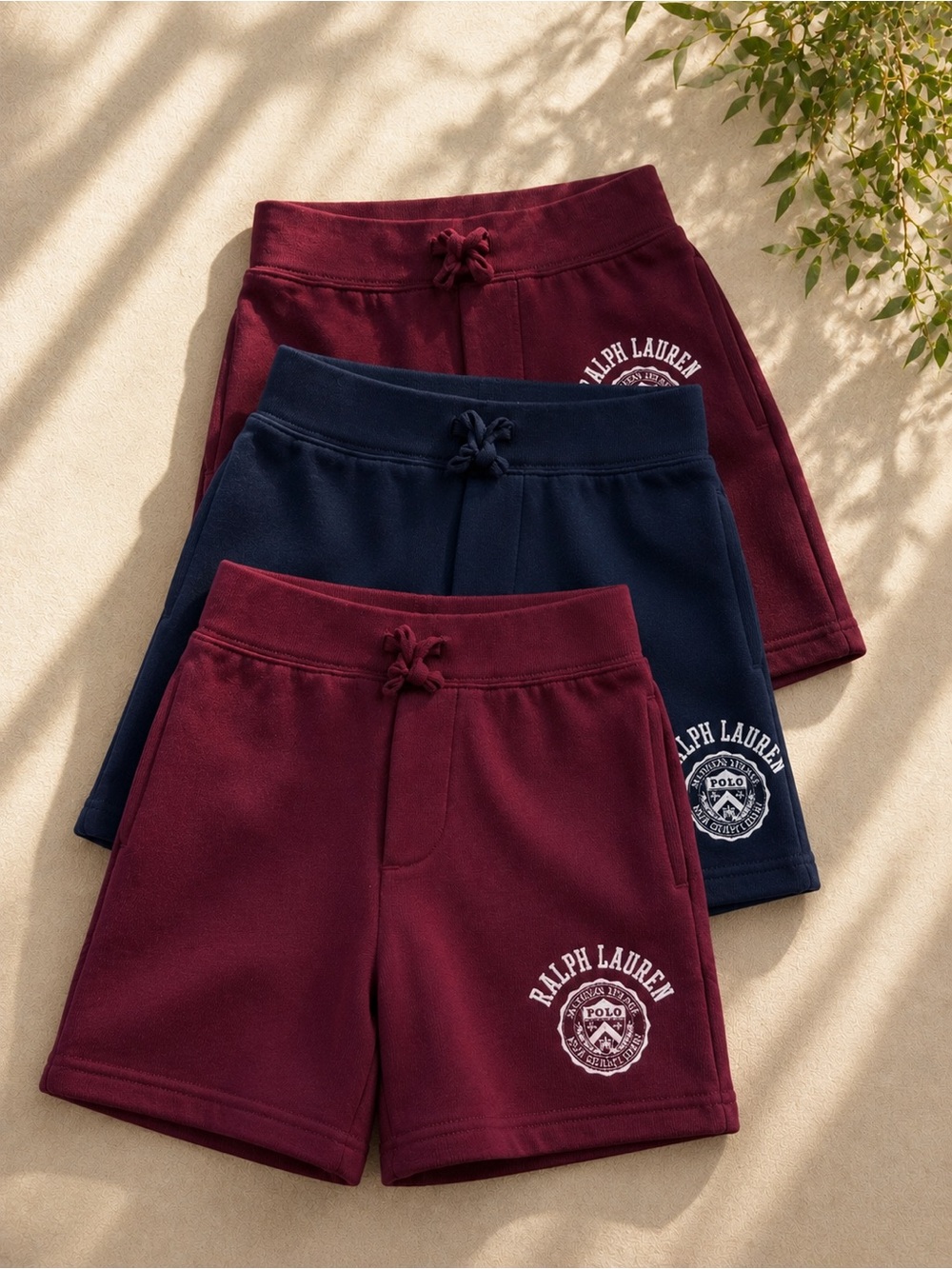Ralph Lauren Young Burgundy&Navy Shorts Set of 1-SzL(14-16), 2-szXl(18-20)